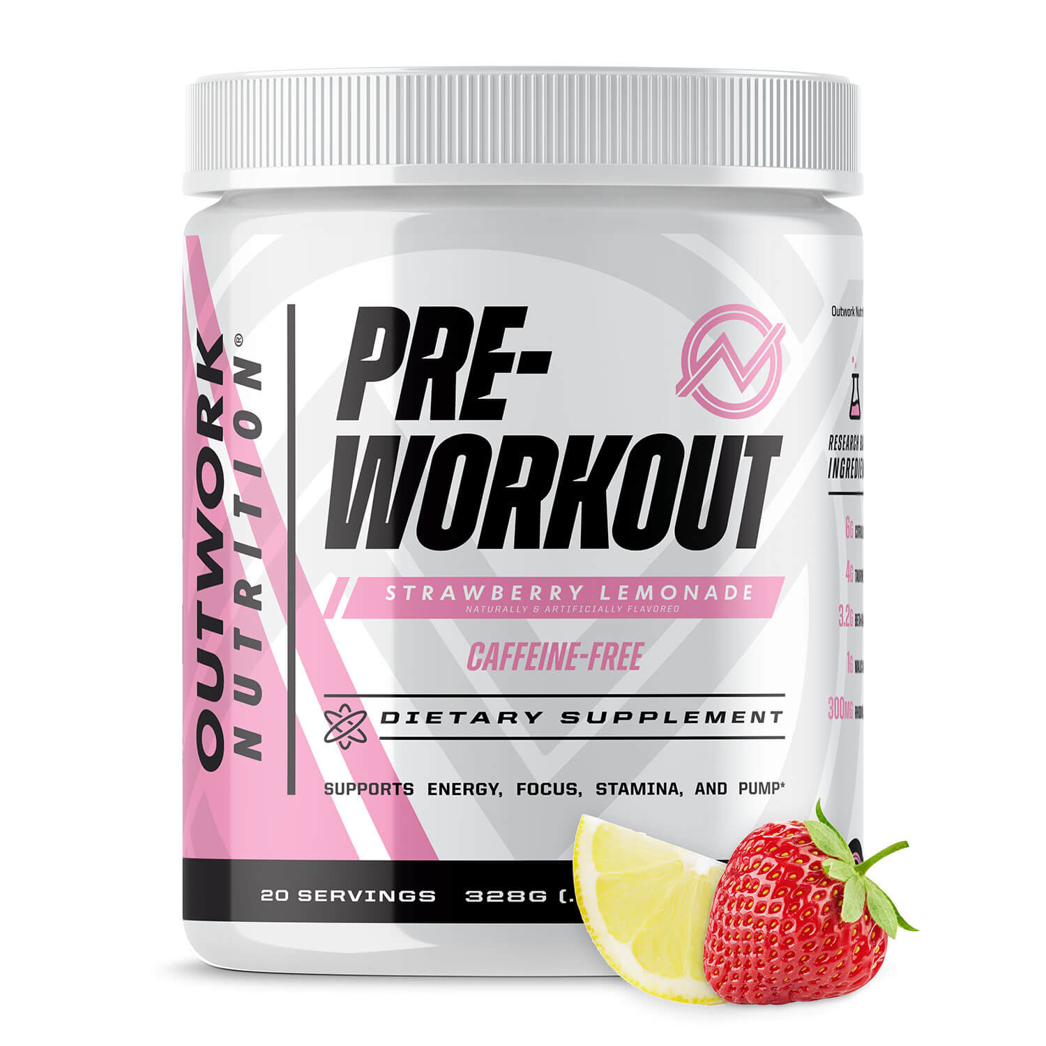 Caffeine-Free Pre-Workout Strawberry Lemonade