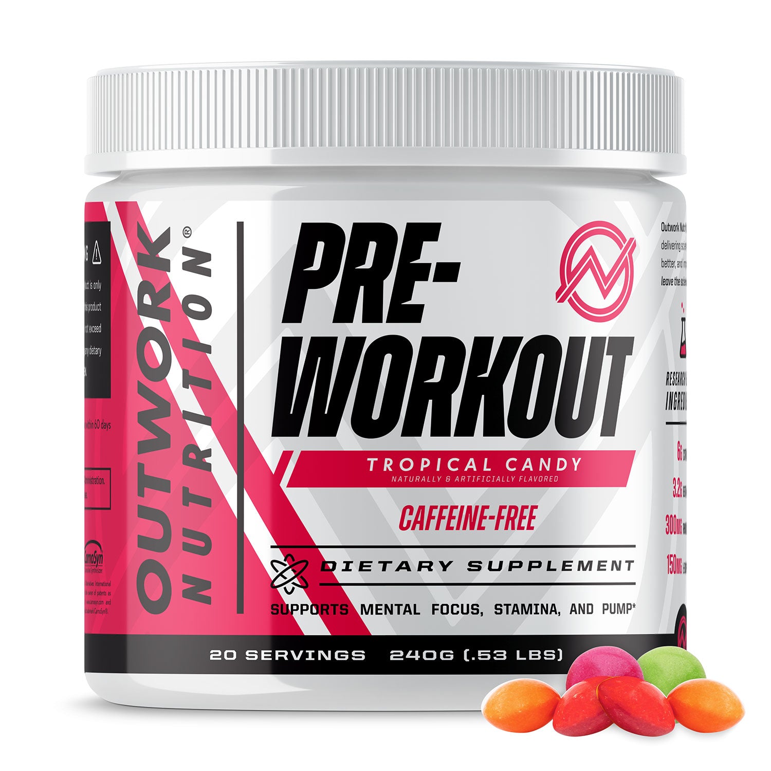caffeine-free pre-workout tropical candy flavor
