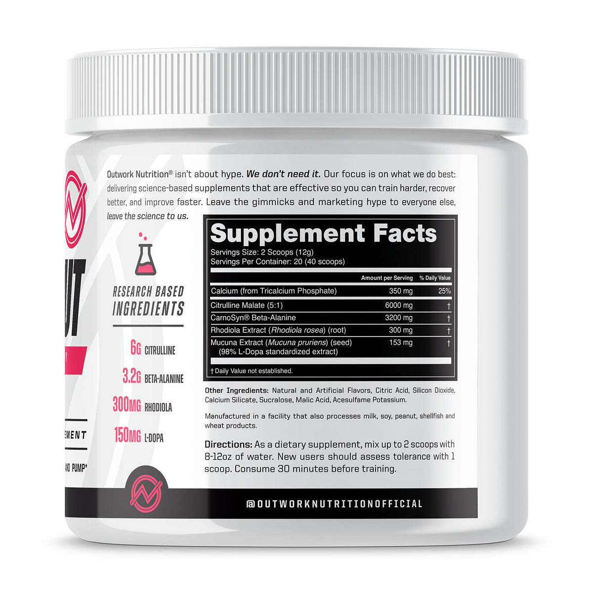 caffeine-free pre-workout tropical candy supplement facts