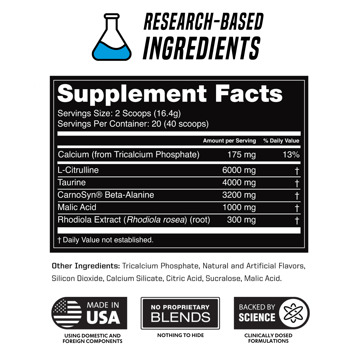 caffeine-free pre-workout supplement facts