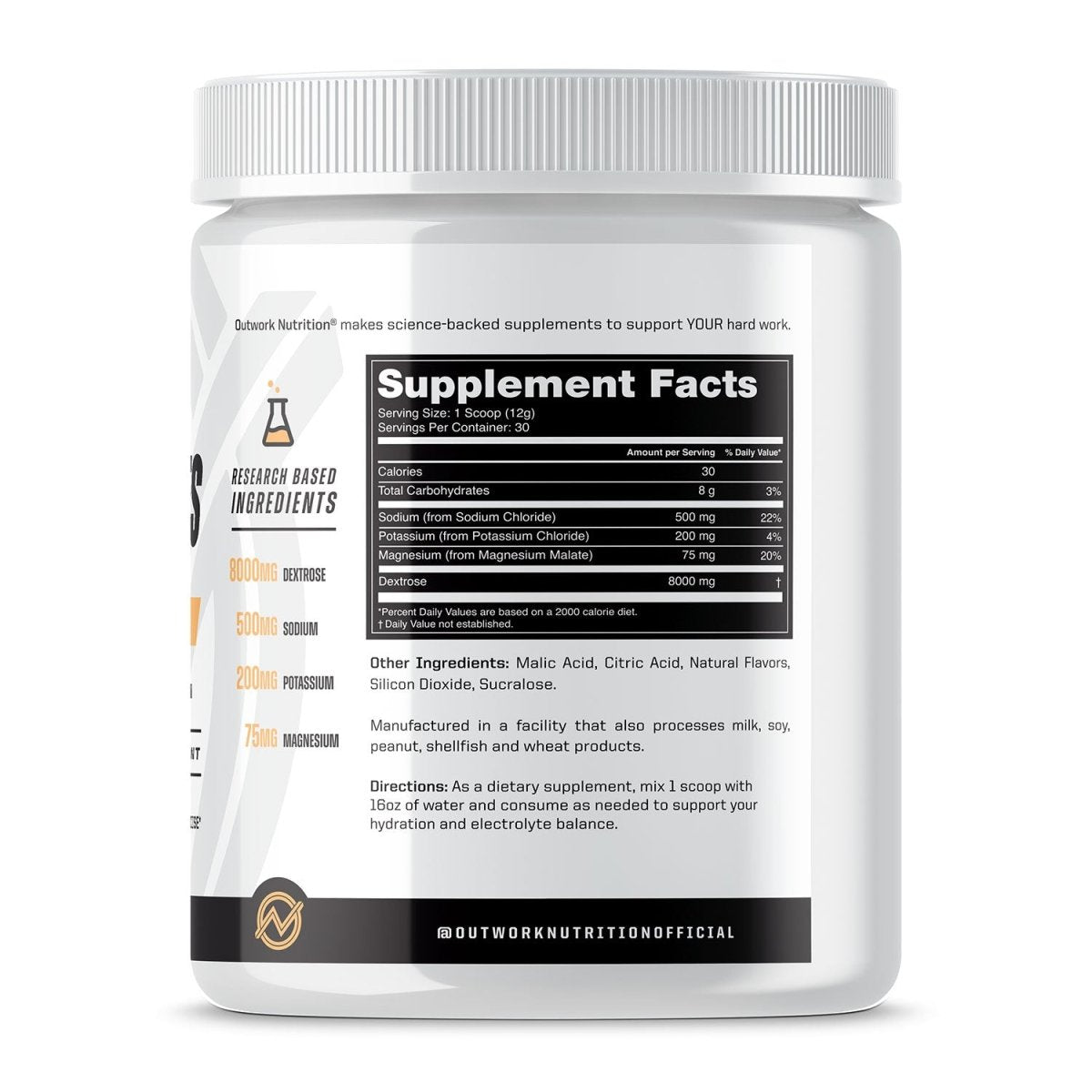 Electrolytes Citrus Supplement Facts