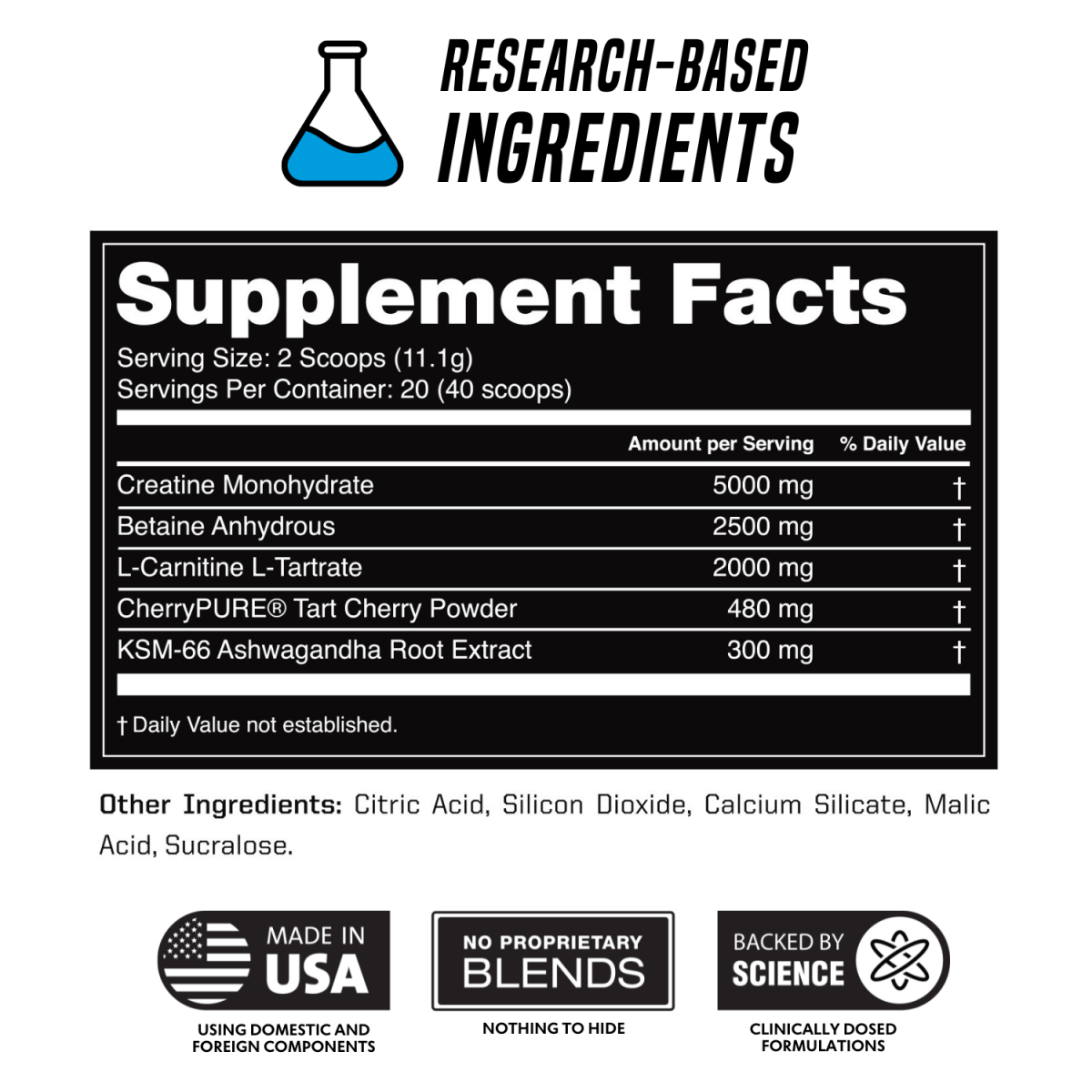 Recovery Supplement Facts